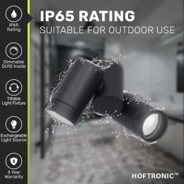 Silvaplafondspot-Plafondverlichting-Kantelbaar-2spotlights-6000Kdaglichtwit-Wandspot-IP65waterdicht-Zwart