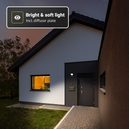Selby-LEDwandlampmetbewegingssensor-Inclschemersensor-IP65waterdicht-780lumen-3000Kwarmwitlicht-10watt-Zwart-Buitenlamp-5