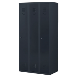 Lockerkast3deurs3delig-smal-LKP-203Antracietral7016
