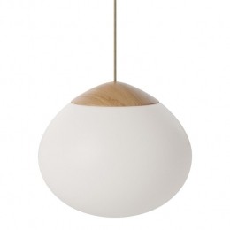 BoliaAcornHanglamp32cm-Opaalglas-Eiken