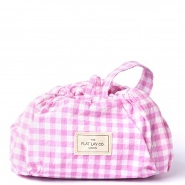TheFlatLayCoParachuteDrawstringFlatLayMakeupBag-PinkGingham