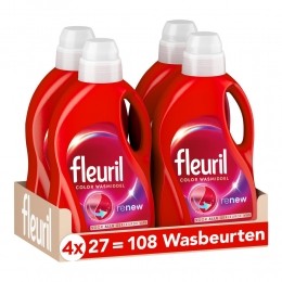 4xFleurilVloeibaarWasmiddelRenewGekleurdeWas27Wasbeurten135liter