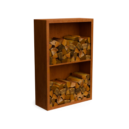 EguracortenstaalHoutopslag2vakkenmetachterwandL100xB385xH150cmGeroba-Geroba