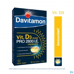 DavitamonVitamineD3Pro2800IUVegan24Liquidcaps
