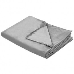 Beliani-RHEA-Verzwaringsdekenhoes-Grijs-150x200cm-Polyester