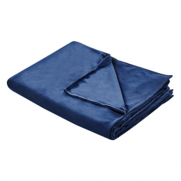 Beliani-RHEA-Verzwaringsdekenhoes-Marineblauw-120x180cm-Polyester