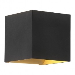 SearchlightWallWandlampVierkant-H97cm-ZwartGoud