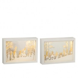 J-LinedecoratieKader3DWinter-pvcglas-zilver-2stuks-LEDlichtjes