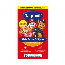 GratisVerzending3xDagravitMultivitamineKidsExtra3-5JaarPawPatrol60Kauwtabletten