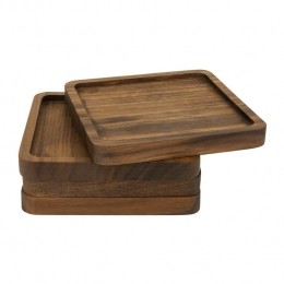 QUVIOGlasonderzetters-setvan4-Vierkant-Hout-Donkerbruin