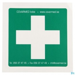 StickerGroenWitKruisEhbo10x10cm