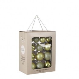 HouseofSeasonsKerstballenSet-26Stuks-7cm-Glas-Lichtgroen