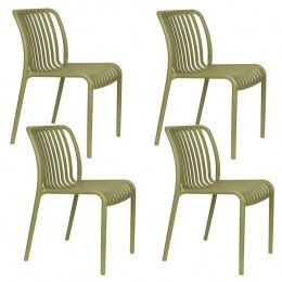 HousecraftLivingManteTuinstoelenKunststofGroen-Setvan4