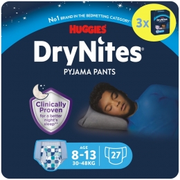 3xHuggiesDryNitesAbsorberendeLuierbroekjesJongens8-13jaar9stuks
