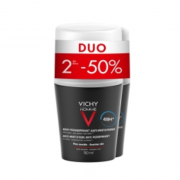 VichyHommeDeoGevHuid48uRollerDuo2x50ml