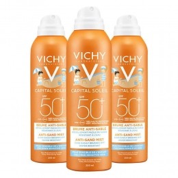 3xVichyCapitalSoleilAnti-ZandMistSprayVoorKinderenSPF50200ml