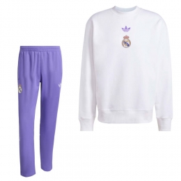 adidasRealMadridLifestylerCrewTrainingspakWitPaars