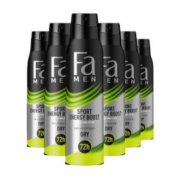 6xFaMenDeodorantSpraySportEnergyBoost150ml