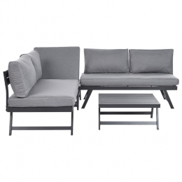 Beliani-COCCORINO-Tuinset-Grijs-Aluminium