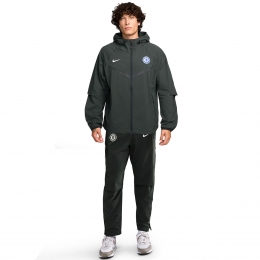 NikeChelseaTechWovenTrainingspakFull-Zip2025-2026Donkergroen