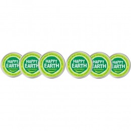6xHappyEarth100NatuurlijkeDeodorantBalmBergamot45gr