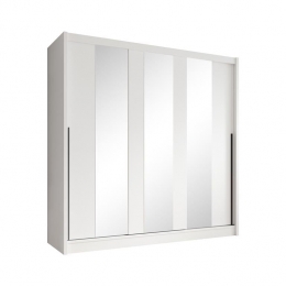 Meubella-KledingkastAlcamo3-Wit-205cm-Metspiegel