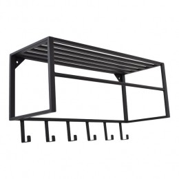LOFT42KapstokAry-Zwart-Metaal-6hakenenRoede-80x40x30