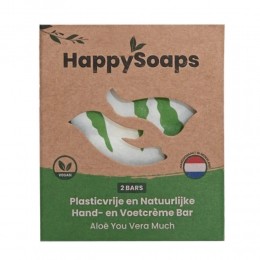 6xHappySoapsHand-enVoetcrmeBarAloYouVeraMuch40gr
