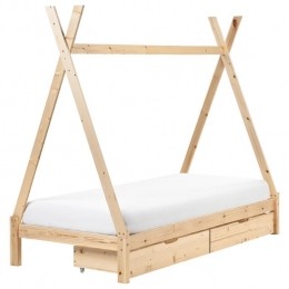 Beliani-DEVAY-Kinderbed-Lichtbruin-90x200cm-Dennenhout