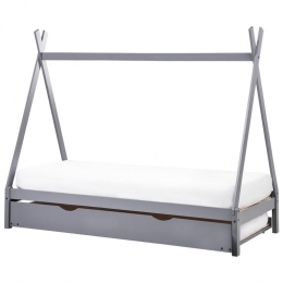 Beliani-TALMONTIERS-Onderschuifbed-Grijs-90x200cm-Grenenhout