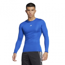 adidasTECHFITOndershirtLangeMouwenBlauw