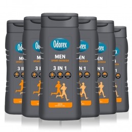 6xOdorexDouchegelForMen3-in-1SportRefresh300ml