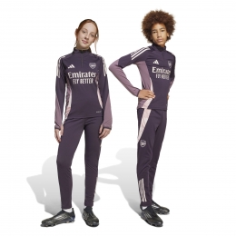adidasArsenalTrainingspak14-Zip2024-2025KidsDonkerpaarsBeigePaars