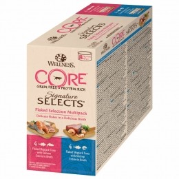 4xWellnessCoreKattenvoerSignatureSelectsFlaked8-pack8x79gr