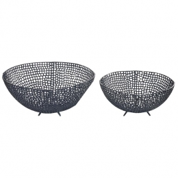 Beliani-KRUKUT-Decoratieveschalensetvan2-Zwart-Aluminium