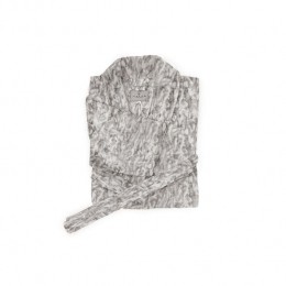 LINNICKFlanelFleeceBadjasBontRabbit-zilvergrijs