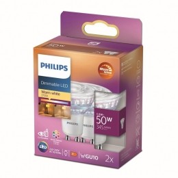 EnergiezuinigePhilipsLEDSpot-50W-GU10-Dimbaarwarmwitlicht-2stuks-Bespaaropenergiekosten