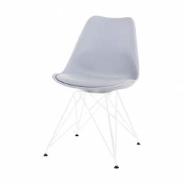 EssenceMetalEetkamerstoelLichtgrijs-WitOnderstel