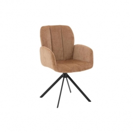 GoossensEetkamerstoelHestia-Textielmetarmleuning