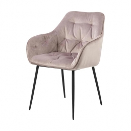 LisommeArianEetkamerstoelVelvetOudRoze-MetArmleuning