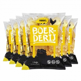 6xBoerderijChipsZeezoutRibbel190gr