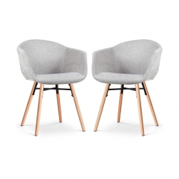 NolonNena-OtisEetkamerstoelenSetvan2-Lichtgrijs-HoutenPoten