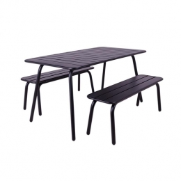 MetalenpicknicksetMax150cmzwart3-delig