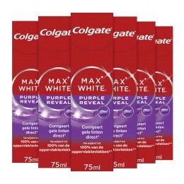 6xColgateTandpastaMaxWhitePurpleReveal75ml