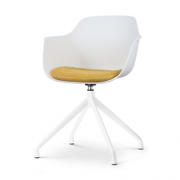 NolonNola-LizEetkamerstoelWit-Okergeel-Draaibaar-Wit