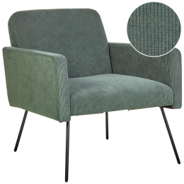 Beliani-NARKEN-Fauteuil-Donkergroen-Corduroy