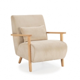 Calicosy-FauteuilBONNIE-L70cm-Houtenpoten-BeigeEik