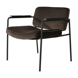 LisommeBibiFauteuilVelvetBruin-metArmleuning