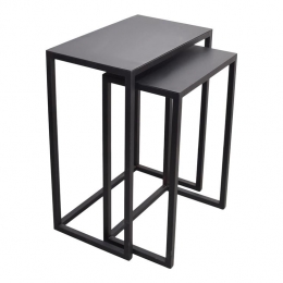 LOFT42Bricksetvan2bijzettafels-Metaal-Zwart-64x51x31