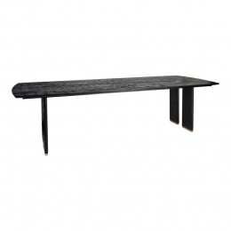 PTMDLiberBlackMangoWoodDiningTable280cmGoldLeg
